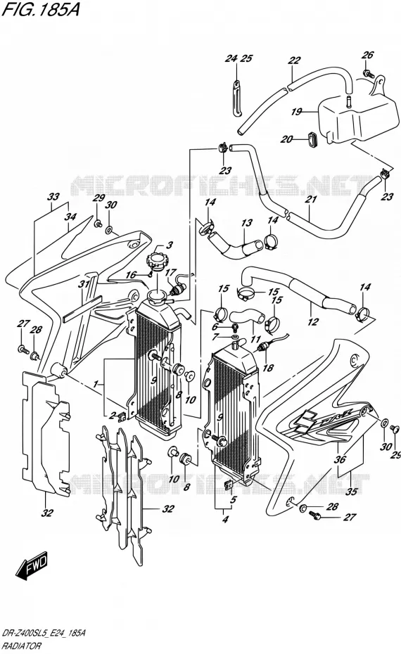 RADIATEUR Suzuki MOTO 400 DR-Z 2015  DR-Z400S L5 (E24)
