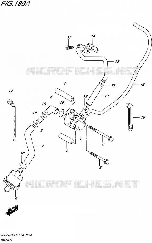 SYSTEME RECYCLAGE GAZ ECHAPPEMENT Suzuki MOTO 400 DR-Z 2015  DR-Z400S L5 (E24)