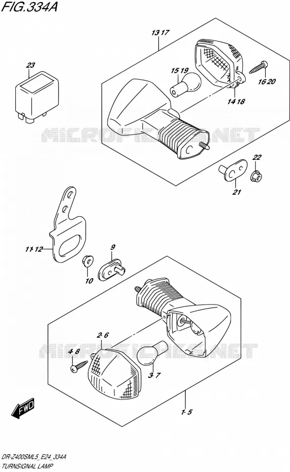 CLIGNOTANTS Suzuki MOTO 400 DR-Z 2015  DR-Z400SM L5 (E24)