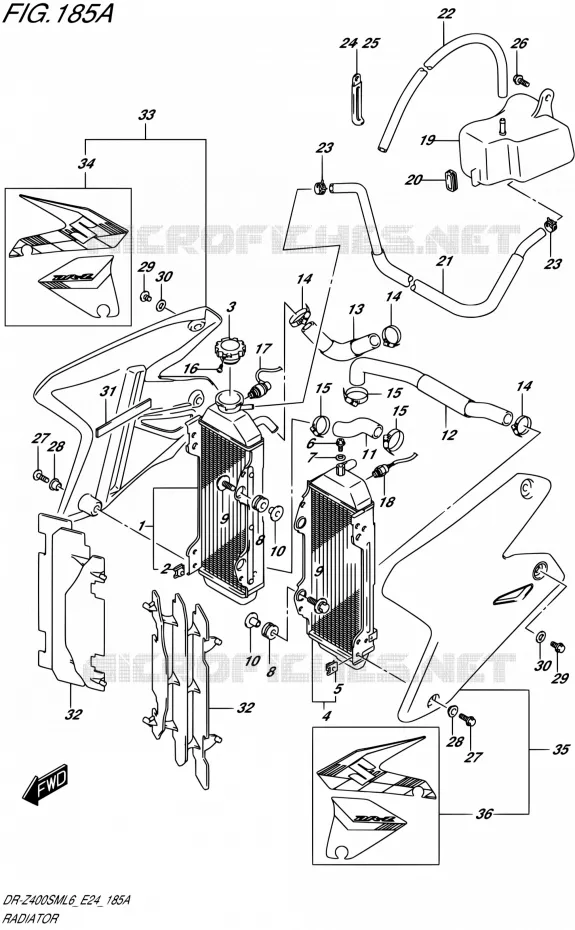 RADIATEUR Suzuki MOTO 400 DR-Z 2016  DR-Z400SM L6 (E24)