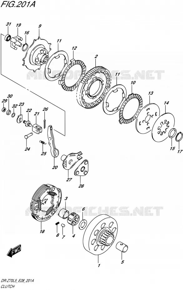 EMBRAYAGE Suzuki MOTO 70 DR-Z 2015  DR-Z70 L5 (E03,E28,E33)