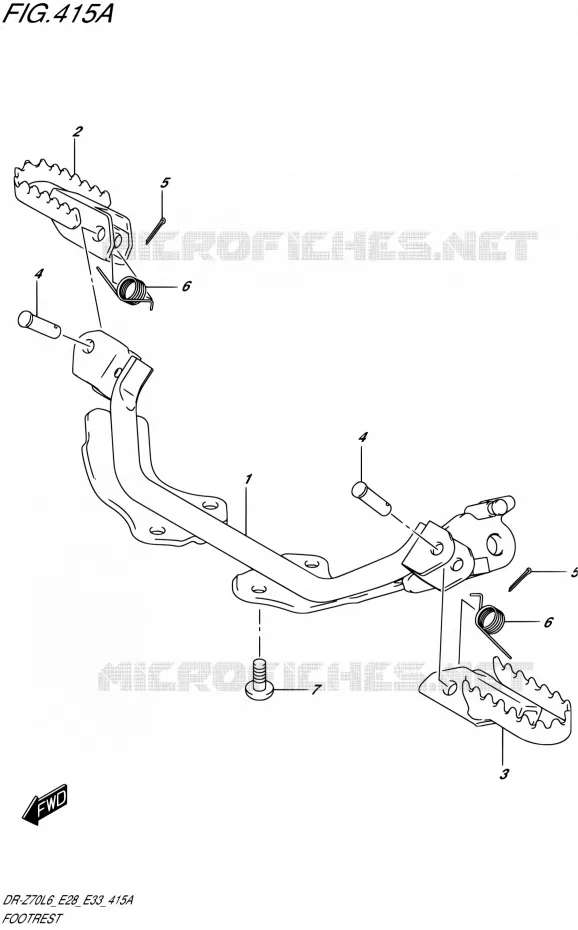 REPOSE PIED Suzuki MOTO 70 DR-Z 2016  DR-Z70 L6 (E03,E28,E33)