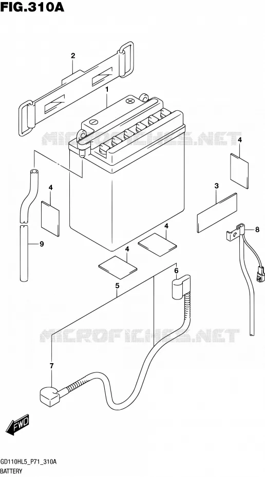 BATTERIE Suzuki MOTO 110 GS 2015  GS110H L5