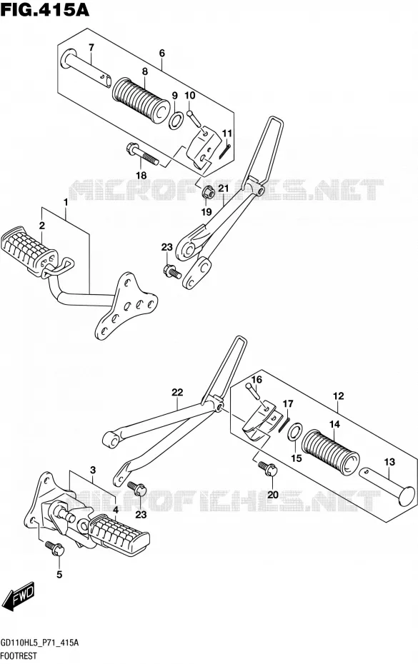 REPOSE PIED Suzuki MOTO 110 GS 2015  GS110H L5