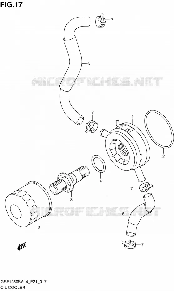 RADIATEUR D'HUILE Suzuki MOTO 1250 BANDIT 2015  GSF1250SA L4 (E21)