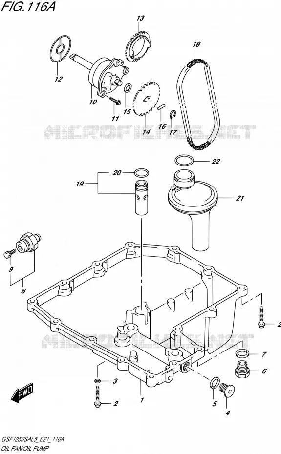 CARTER INFERIEUR - POMPE A HUILE Suzuki MOTO 1250 BANDIT 2015  GSF1250SA L5 (E21)
