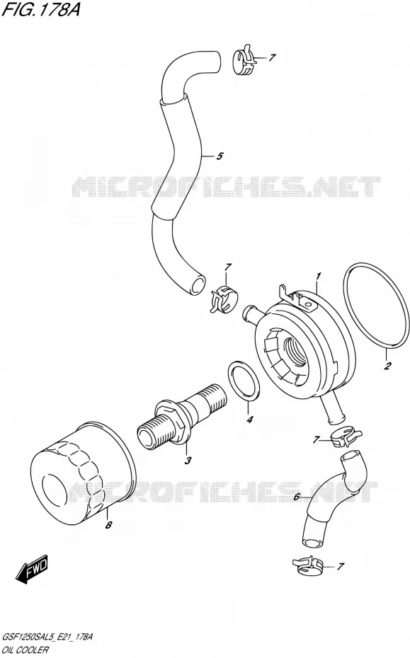RADIATEUR D'HUILE Suzuki MOTO 1250 BANDIT 2015  GSF1250SA L5 (E21)