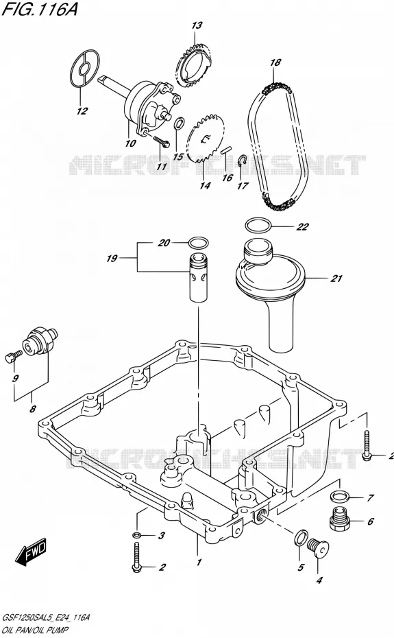 CARTER INFERIEUR - POMPE A HUILE Suzuki MOTO 1250 BANDIT 2015  GSF1250SA L5 (E24)