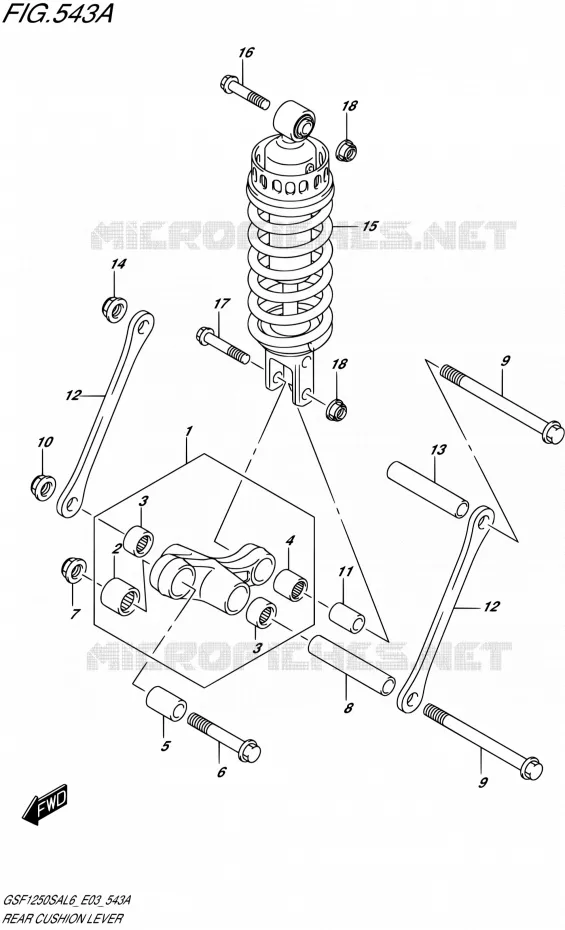 BIELLETTE D'AMORTISSEUR Suzuki MOTO 1250 BANDIT 2016  GSF1250SA L6 (E03)