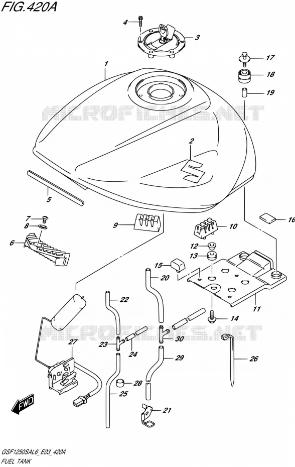 RESERVOIR D'ESSENCE (GSF1250SAL6 E03) Suzuki MOTO 1250 BANDIT 2016  GSF1250SA L6 (E03)