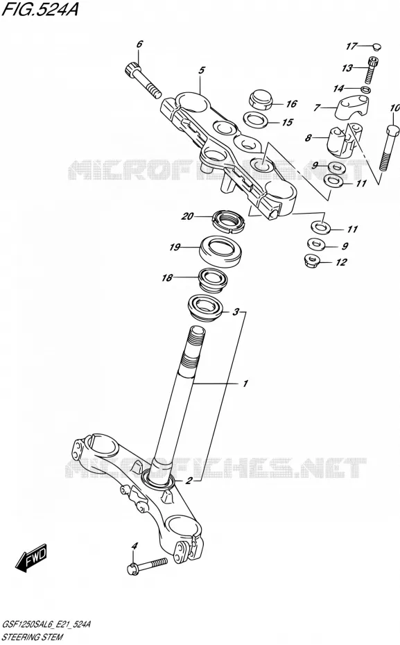 COLONNE DE DIRECTION Suzuki MOTO 1250 BANDIT 2016  GSF1250SA L6 (E21)