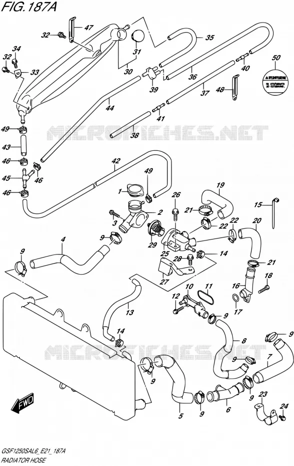 DURITE DE RADIATEUR Suzuki MOTO 1250 BANDIT 2016  GSF1250SA L6 (E21)