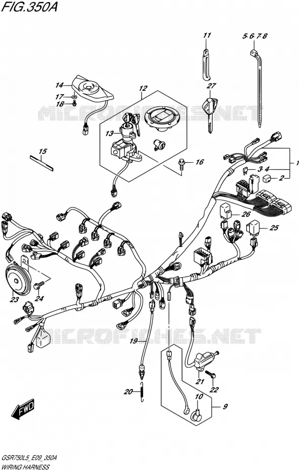 FAISCEAU ELECTRIQUE Suzuki MOTO 750 GSR 2015  GSR750 L5 (E09)