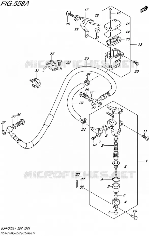 MAITRE CYLINDRE ARRIERE Suzuki MOTO 750 GSR 2014  GSR750Z L4 (E09)