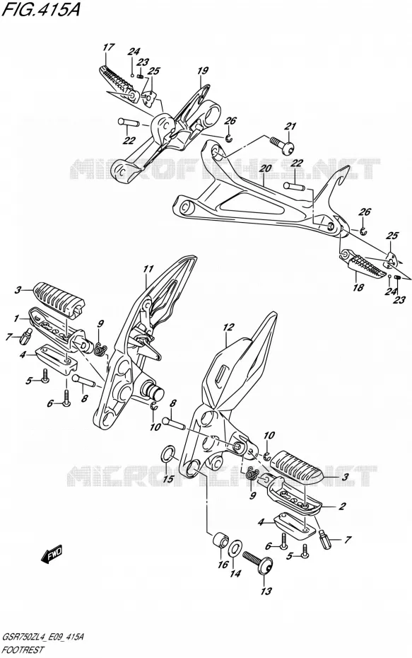 REPOSE PIED Suzuki MOTO 750 GSR 2014  GSR750Z L4 (E09)