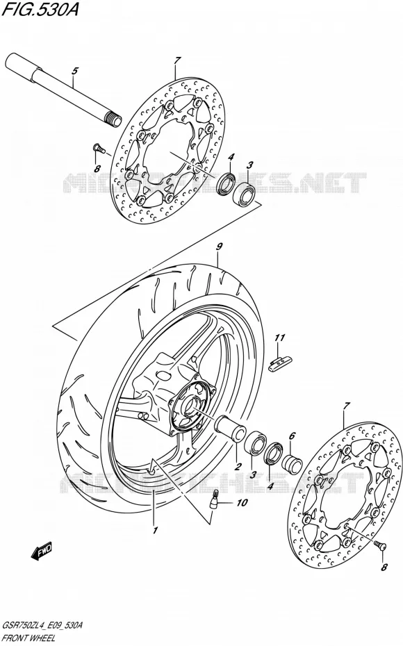 ROUE AVANT Suzuki MOTO 750 GSR 2014  GSR750Z L4 (E09)