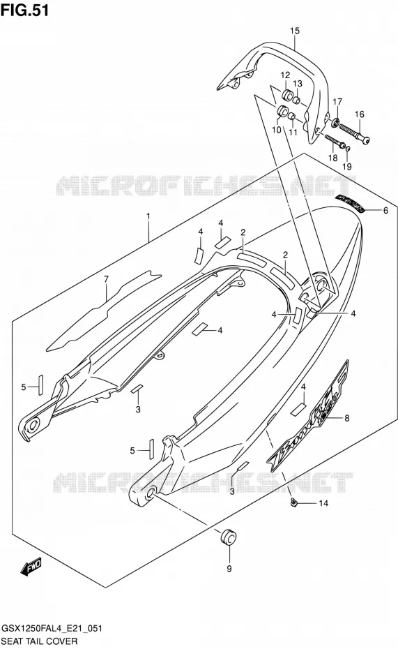 CARENAGES ARRIERE Suzuki MOTO 1250 GSX-F 2014  GSX1250FA L4 (E21)