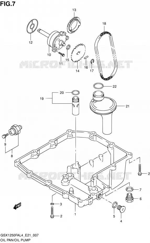 CARTER INFERIEUR - POMPE A HUILE Suzuki MOTO 1250 GSX-F 2015  GSX1250FA L4 (E21)
