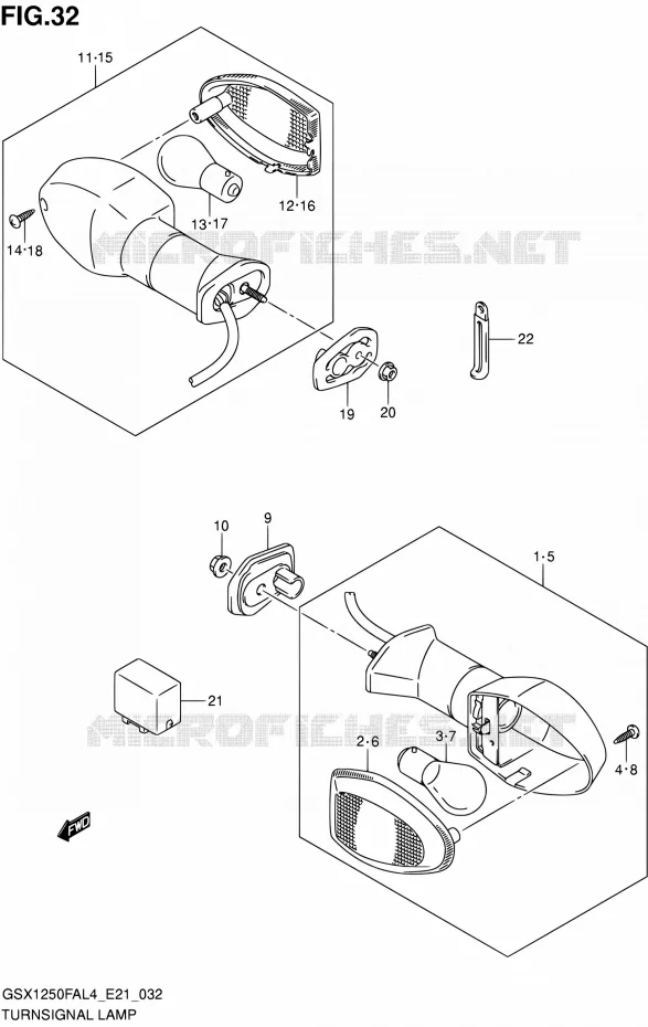 CLIGNOTANTS Suzuki MOTO 1250 GSX-F 2014  GSX1250FA L4 (E21)