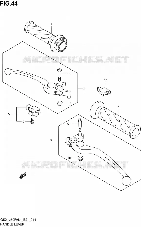 ENSEMBLE LEVIERS - POIGNEES Suzuki MOTO 1250 GSX-F 2015  GSX1250FA L4 (E21)