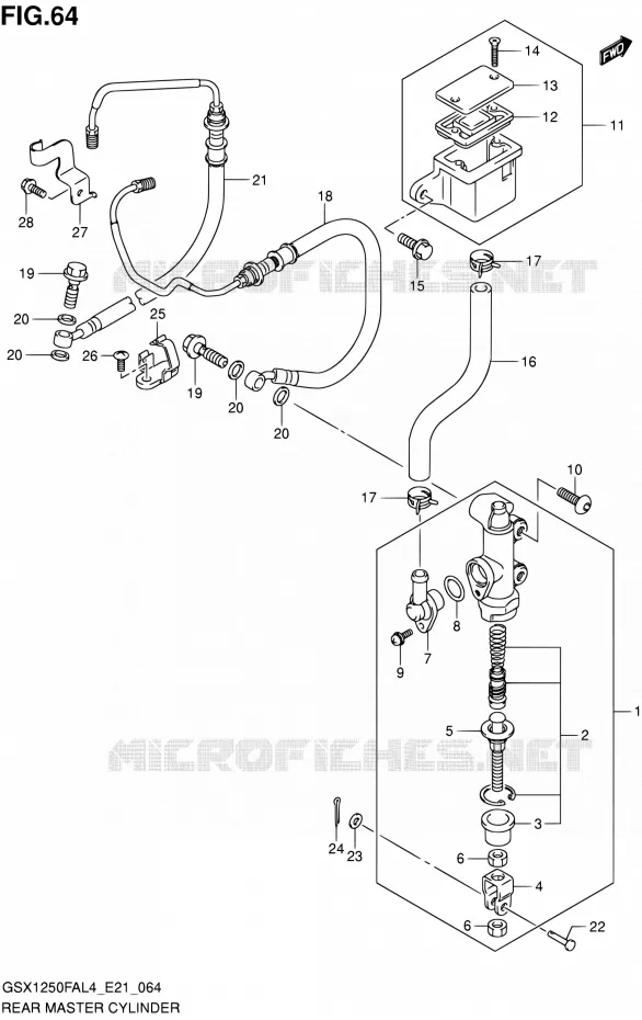 MAITRE CYLINDRE ARRIERE Suzuki MOTO 1250 GSX-F 2014  GSX1250FA L4 (E21)