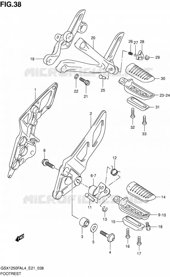 REPOSE PIED Suzuki MOTO 1250 GSX-F 2015  GSX1250FA L4 (E21)
