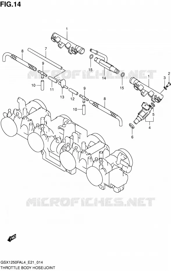 SYSTÈME D'INJECTION Suzuki MOTO 1250 GSX-F 2014  GSX1250FA L4 (E21)