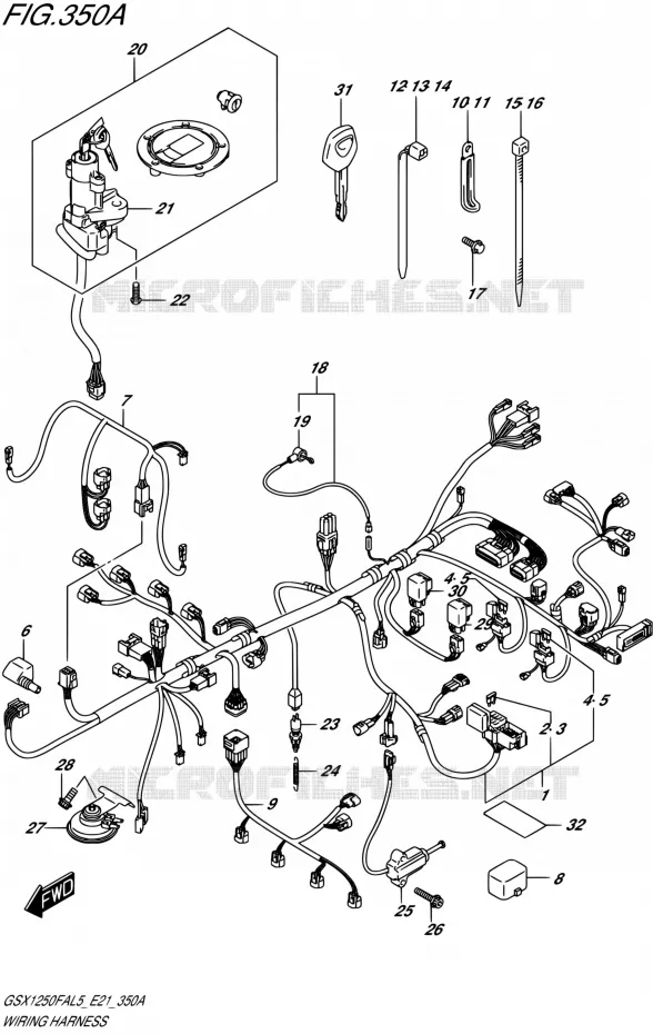 FAISCEAU ELECTRIQUE Suzuki MOTO 1250 GSX-F 2015  GSX1250FA L5 (E21)
