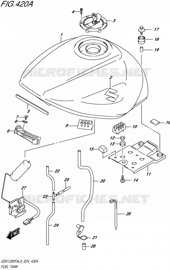 RESERVOIR D'ESSENCE Suzuki MOTO 1250 GSX-F 2015  GSX1250FA L5 (E24)