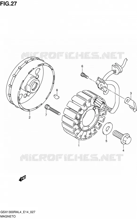 ALLUMAGE ROTOR - STATOR Suzuki MOTO 1300 HAYABUSA 2014  GSX1300RA L4 (E14)