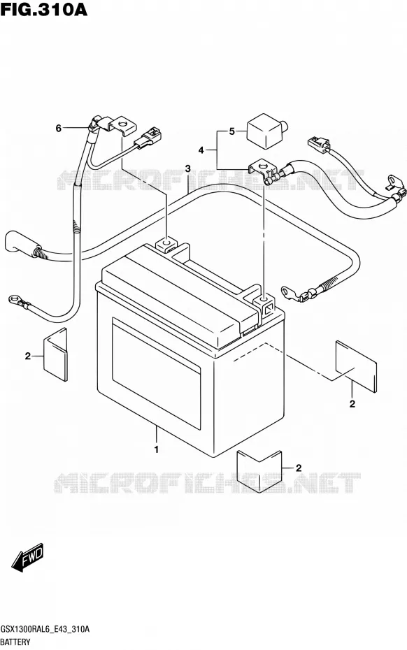 BATTERIE Suzuki MOTO 1300 HAYABUSA 2016  GSX1300RA L6 (E43)