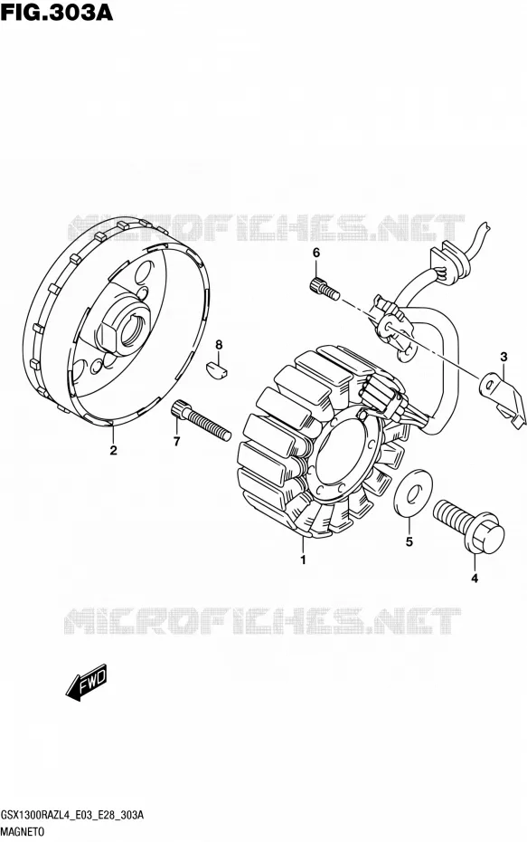 ALLUMAGE ROTOR - STATOR Suzuki MOTO 1300 HAYABUSA 2014  GSX1300RAZ L4 (E03,E28,E33)