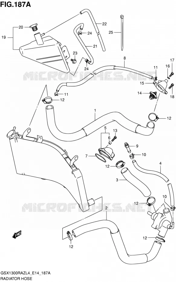DURITE DE RADIATEUR Suzuki MOTO 1300 HAYABUSA 2014  GSX1300RAZ L4 (E14)