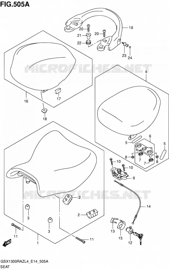 SELLE Suzuki MOTO 1300 HAYABUSA 2014  GSX1300RAZ L4 (E14)