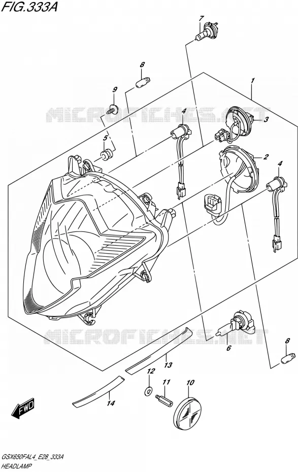 PHARE Suzuki MOTO 650 GSX-F 2014  GSX650FA L4