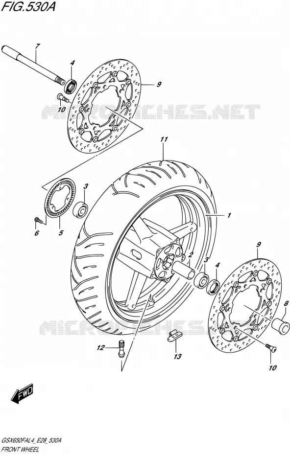 ROUE AVANT Suzuki MOTO 650 GSX-F 2014  GSX650FA L4