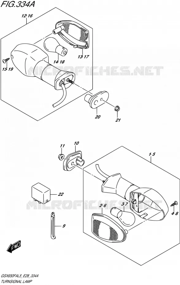 CLIGNOTANTS Suzuki MOTO 650 GSX-F 2015  GSX650FA L5