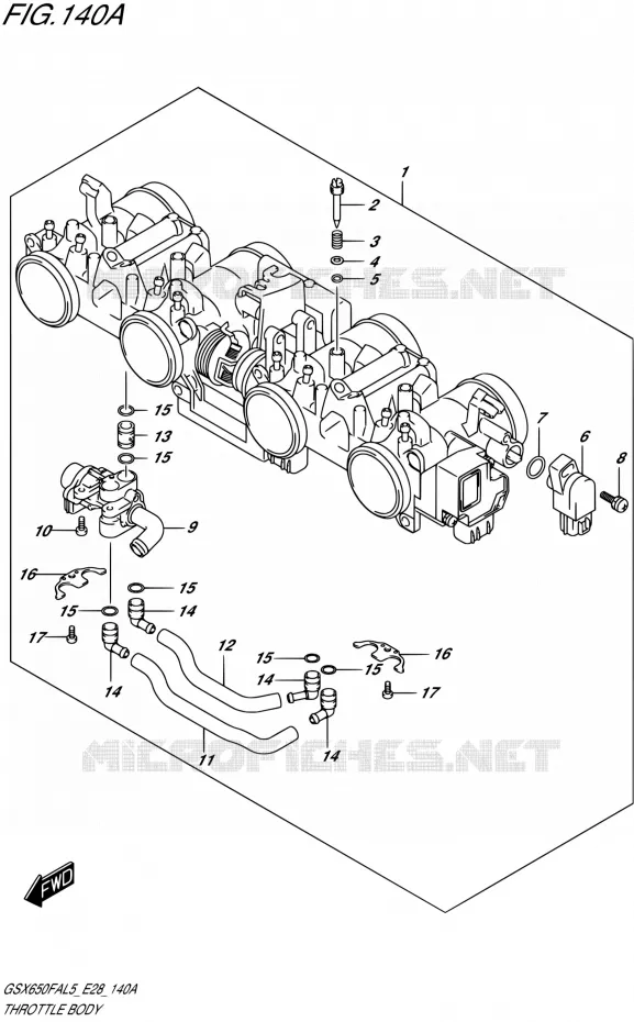 CORPS DE PAPILLON Suzuki MOTO 650 GSX-F 2015  GSX650FA L5