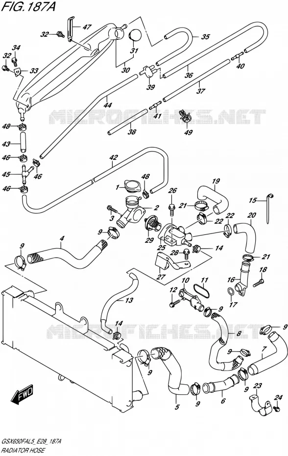 DURITE DE RADIATEUR Suzuki MOTO 650 GSX-F 2015  GSX650FA L5
