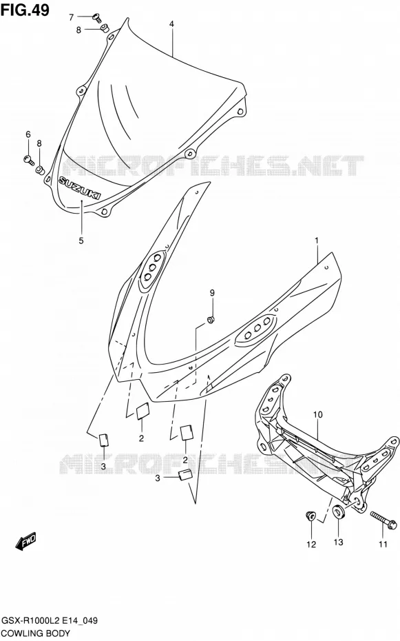 CARENAGES - ETIQUETTES Suzuki MOTO 1000 GSX-R 2012  GSX-R1000 L2 (E14)