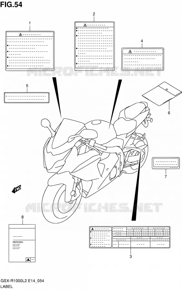 ETIQUETTE Suzuki MOTO 1000 GSX-R 2012  GSX-R1000 L2 (E14)
