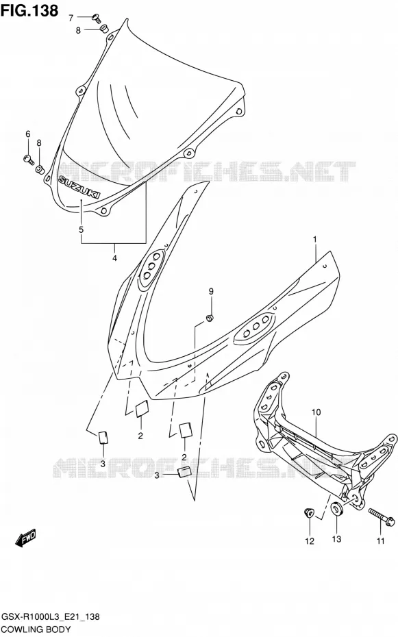CARENAGES - ETIQUETTES (GSX-R1000ZL3 E24) Suzuki MOTO 1000 GSX-R 2013  GSX-R1000 L3/GSX-R1000Z L3 (E24)