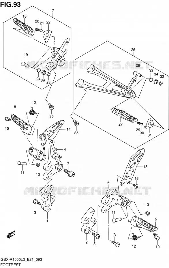 REPOSE PIED Suzuki MOTO 1000 GSX-R 2013  GSX-R1000 L3/GSX-R1000Z L3 (E24)
