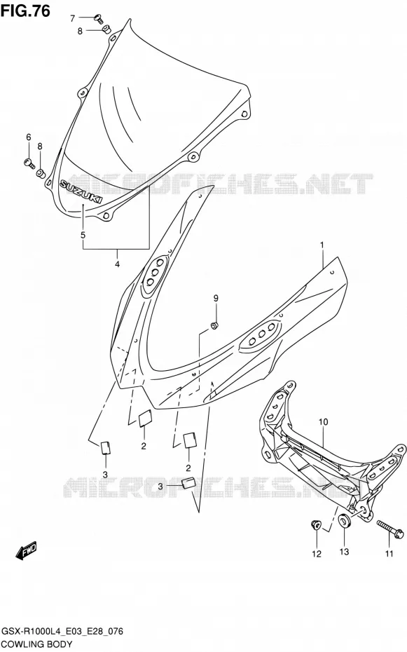 CARENAGES - ETIQUETTES Suzuki MOTO 1000 GSX-R 2014  GSX-R1000 L4 (E03,E28,E33)