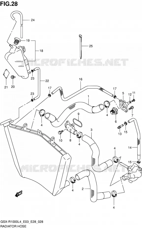DURITE DE RADIATEUR Suzuki MOTO 1000 GSX-R 2014  GSX-R1000 L4 (E03,E28,E33)