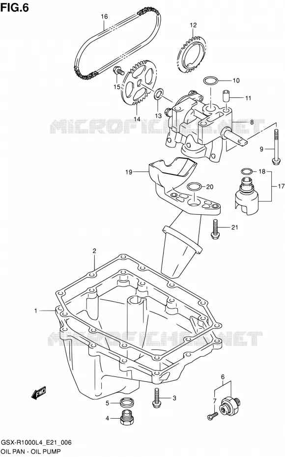 CARTER INFERIEUR - POMPE A HUILE Suzuki MOTO 1000 GSX-R 2014  GSX-R1000 L4 (E21)