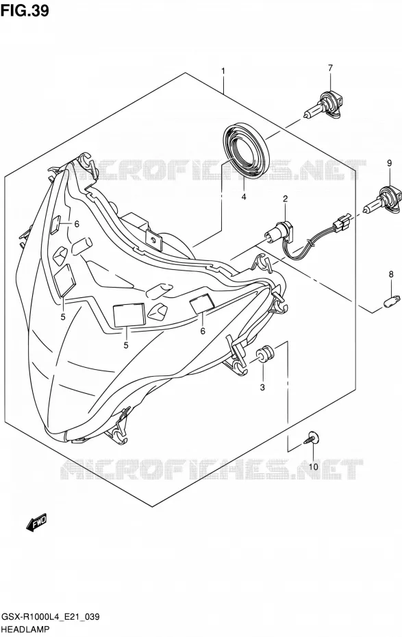 PHARE (GSX-R1000UFL4 E21) Suzuki MOTO 1000 GSX-R 2015  GSX-R1000 L4 (E21)