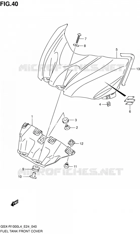 COUVRE RESERVOIR Suzuki MOTO 1000 GSX-R 2014  GSX-R1000 L4 (E24)