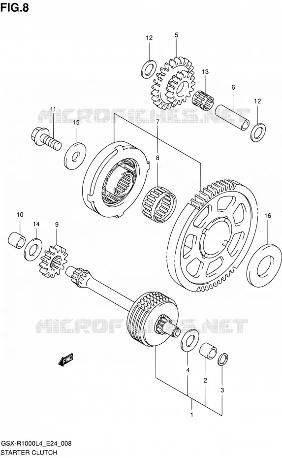 ROUE LIBRE DE DEMARREUR Suzuki MOTO 1000 GSX-R 2014  GSX-R1000 L4 (E24)