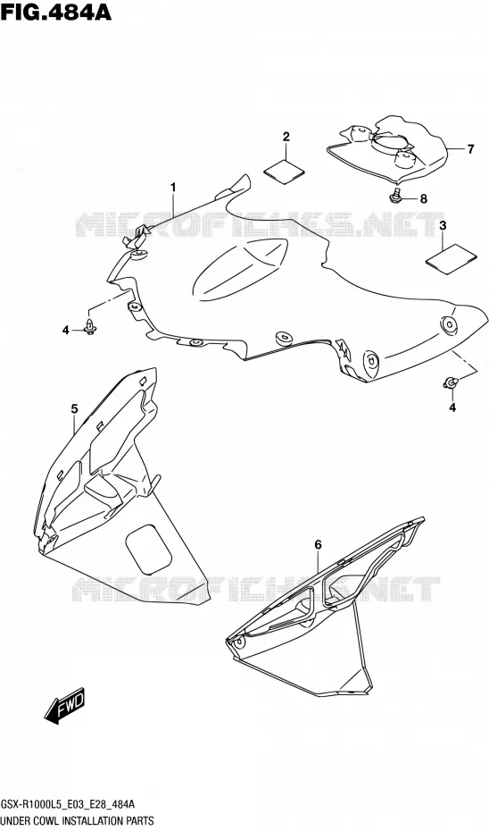 SUPPORTS / FIXATIONS CARENAGES Suzuki MOTO 1000 GSX-R 2015  GSX-R1000 L5 (E03,E28,E33)
